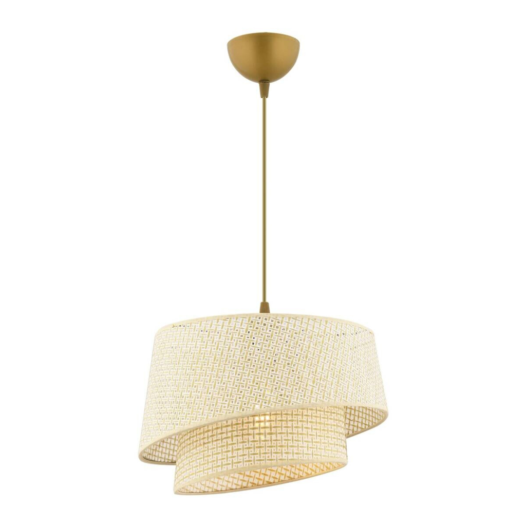 Opviq Pendelleuchte Barette
creme Stoff Metall B/H/L: ca. 32x65x32 cm E27 1 Brennstellen