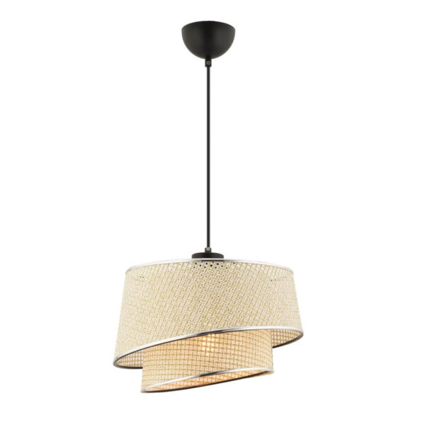 8684283467006 Opviq Pendelleuchte Barette
creme silber Stoff Metall B/H/L: ca. 32x65x32 cm E27 1 Brennstellen