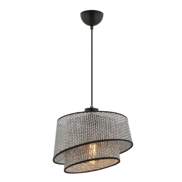 Opviq Pendelleuchte Barette
grau Stoff Metall B/H/L: ca. 32x65x32 cm E27 1 Brennstellen