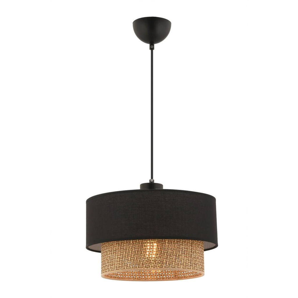 Opviq Pendelleuchte Echo
beige schwarz Baumwolle B/H/T/L/D: ca. 30x65x30x30x30 cm E27 1 Brennstellen