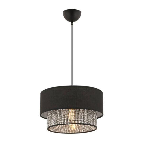 Opviq Pendelleuchte Echo grau Baumwolle B/H/T/L/D: ca. 30x65x30x30x30 cm E27 1 Brennstellen – verschiedene Farben
