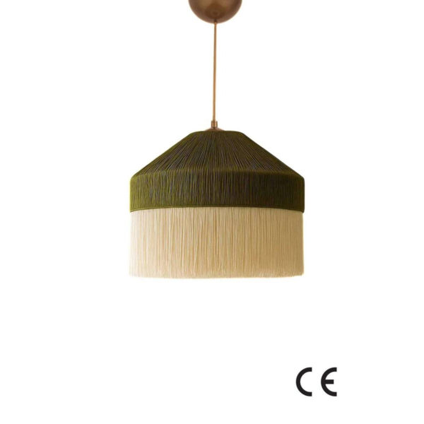 Opviq Pendelleuchte
grün creme Kunststoff B/H/T/L/D: ca. 40x70x40x40x40 cm E27 1 Brennstellen