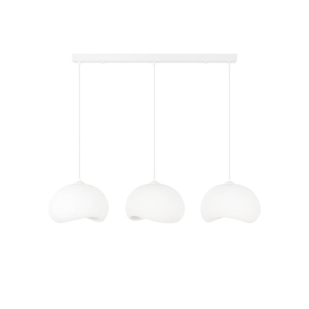 Opviq Pendelleuchte Yontu-15853-A
weiß Metall Polyester-Mischgewebe B/H/L: ca. 29x120x34 cm E27 3 Brennstellen