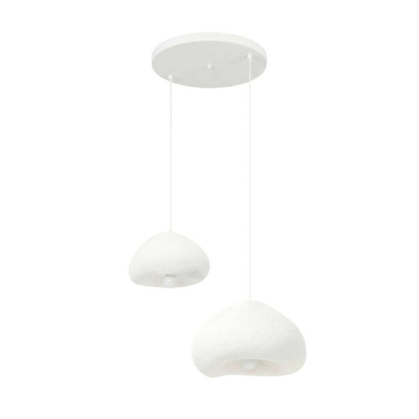 Opviq Pendelleuchte
weiß Metall Fiberglas B/T/L: ca. 70x70x70 cm E27 2 Brennstellen