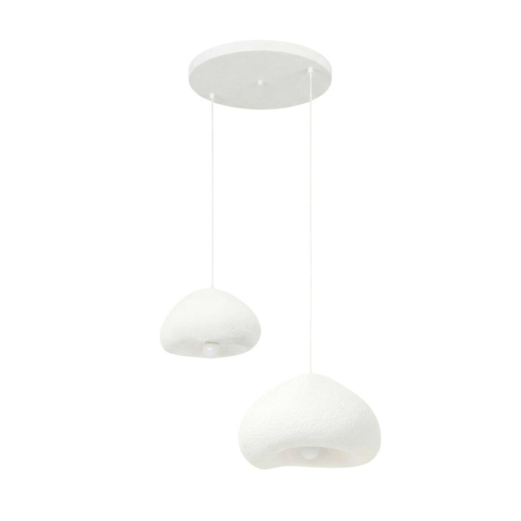 Opviq Pendelleuchte
weiß Metall Fiberglas B/T/L: ca. 70x70x70 cm E27 2 Brennstellen