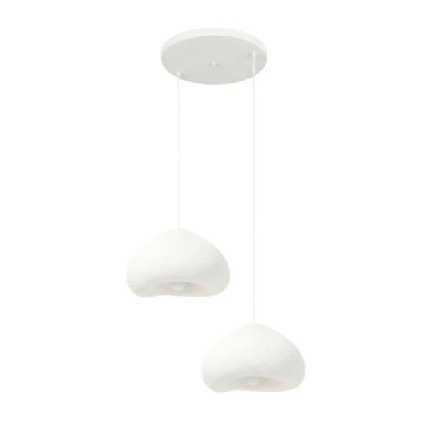 Opviq Pendelleuchte
weiß Fiberglas Metall B/T/L: ca. 32x28x32 cm E27 2 Brennstellen