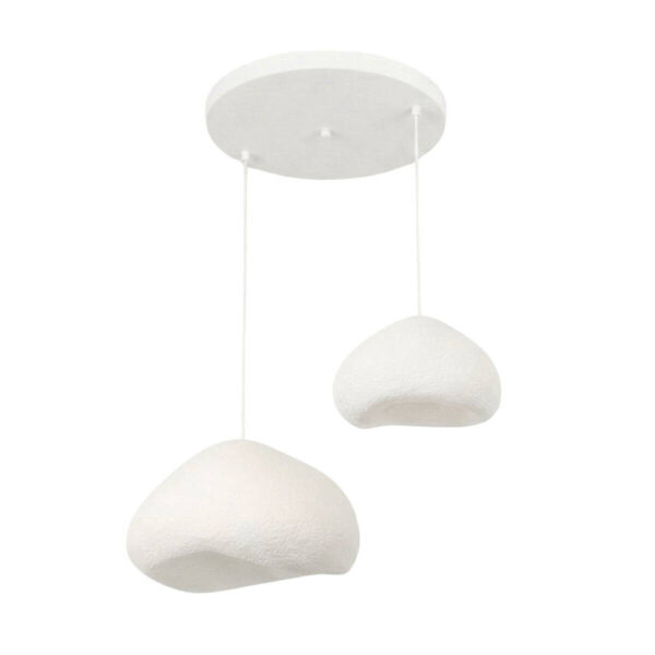 8684284215170 Opviq Pendelleuchte
weiß Metall Fiberglas B/T/L: ca. 89x89x89 cm E27 2 Brennstellen