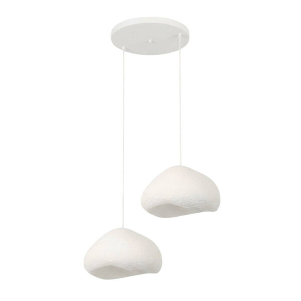 8684284215194 Opviq Pendelleuchte
weiß Metall Fiberglas B/T/L: ca. 50x46x50 cm E27 2 Brennstellen