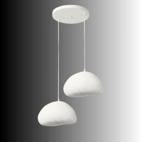 8684284215248 Opviq Pendelleuchte
weiß Metall Fiberglas B/T/L: ca. 42x40x42 cm E27 2 Brennstellen