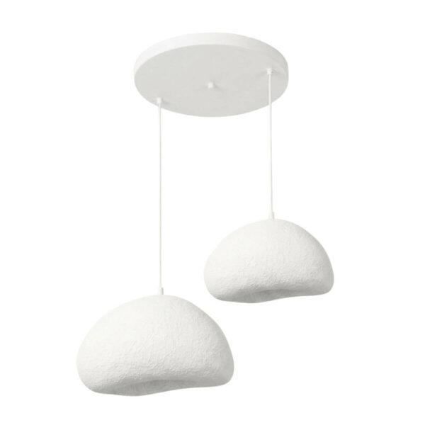 Opviq Pendelleuchte
weiß Fiberglas Metall B/T/L: ca. 89x89x89 cm E27 2 Brennstellen