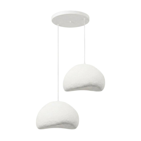 Opviq Pendelleuchte
weiß Fiberglas Metall B/T/L: ca. 50x44x50 cm E27 2 Brennstellen