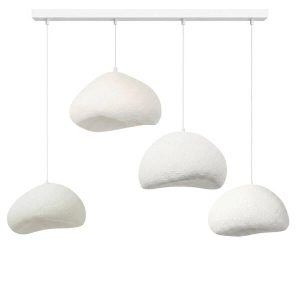 8684284261528 Opviq Pendelleuchte
weiß Metall Fiberglas B/H/T/L: ca. 174x115x46x174 cm E27 4 Brennstellen