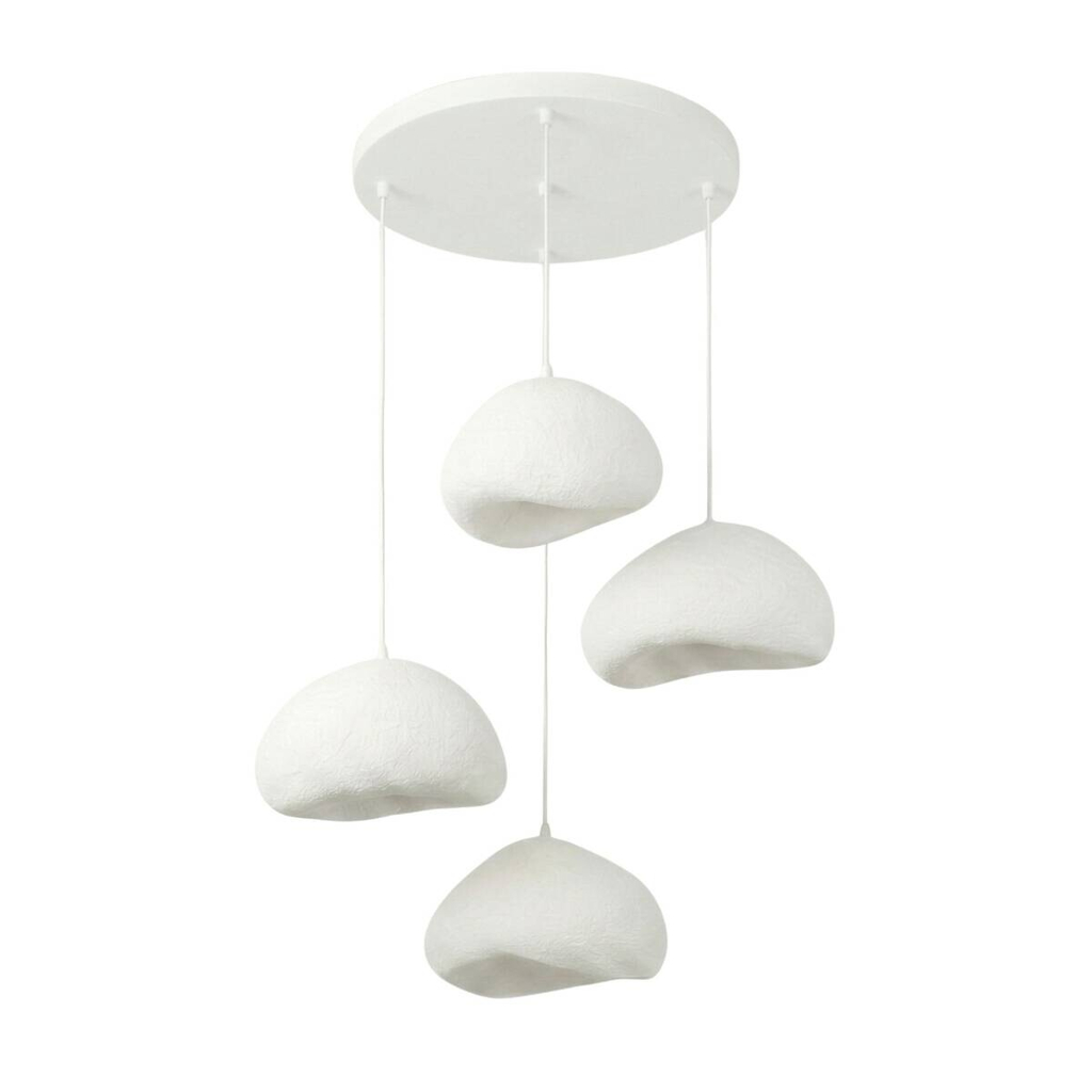Opviq Pendelleuchte
weiß Metall Fiberglas B/H/T/L/D: ca. 95x115x95x95x95 cm E27 4 Brennstellen