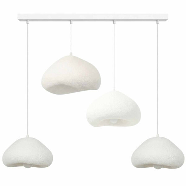 Opviq Pendelleuchte Metall Fiberglas B/H/T/L: ca. 154x110x46x154 cm E27 4 Brennstellen – verschiedene Farben