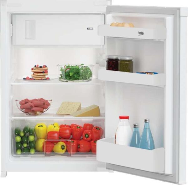 Beko B1754N Tischkühlschrank mit Gefrierfach, 97L Einbaugerät mit Schlepptürtechnik, EEZ: E