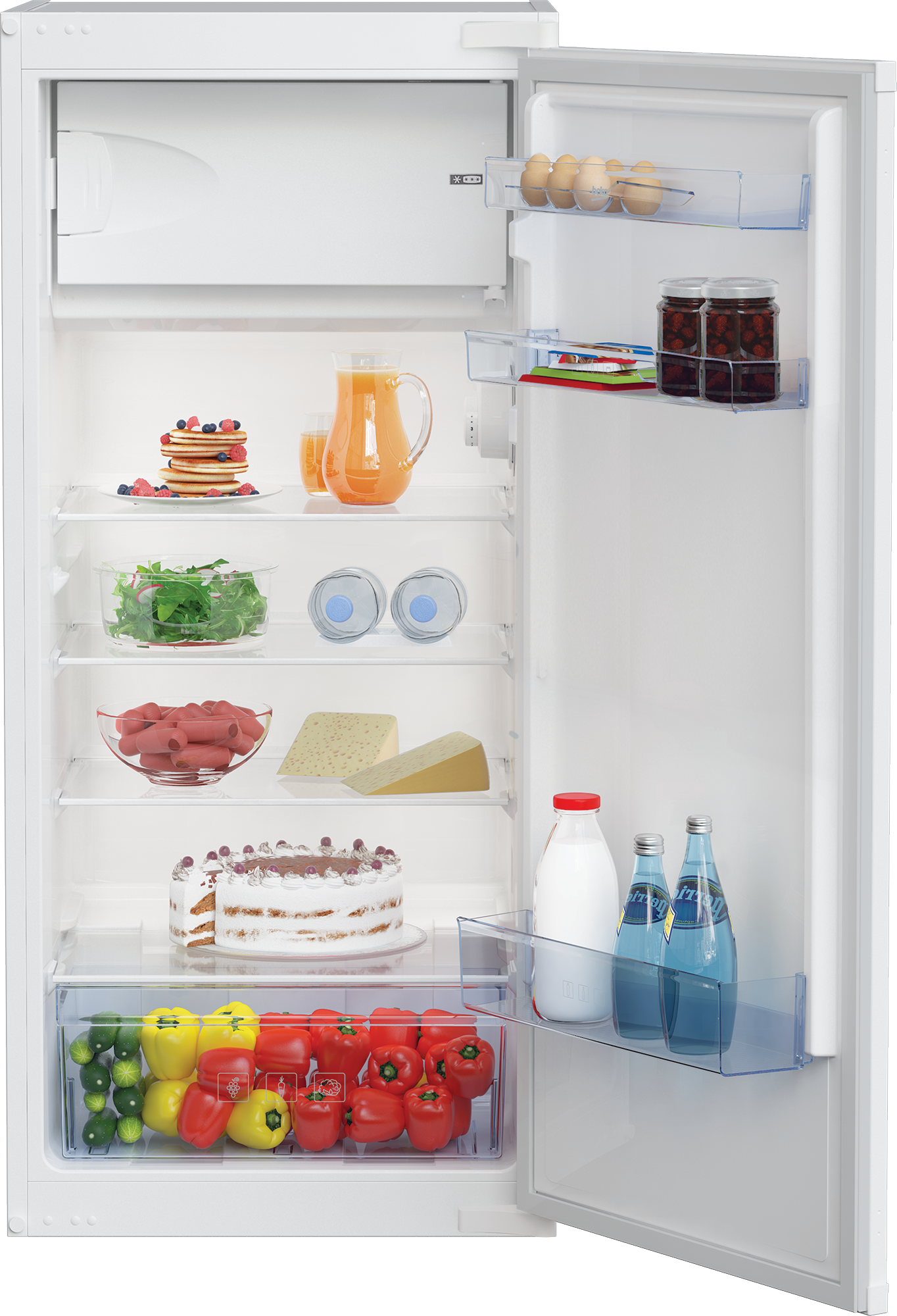 Beko BSSA210K4SN Kühlschrank mit Gefrierfach mit Schlepptürtechnik, 175L EInbaugerät, EEZ: E