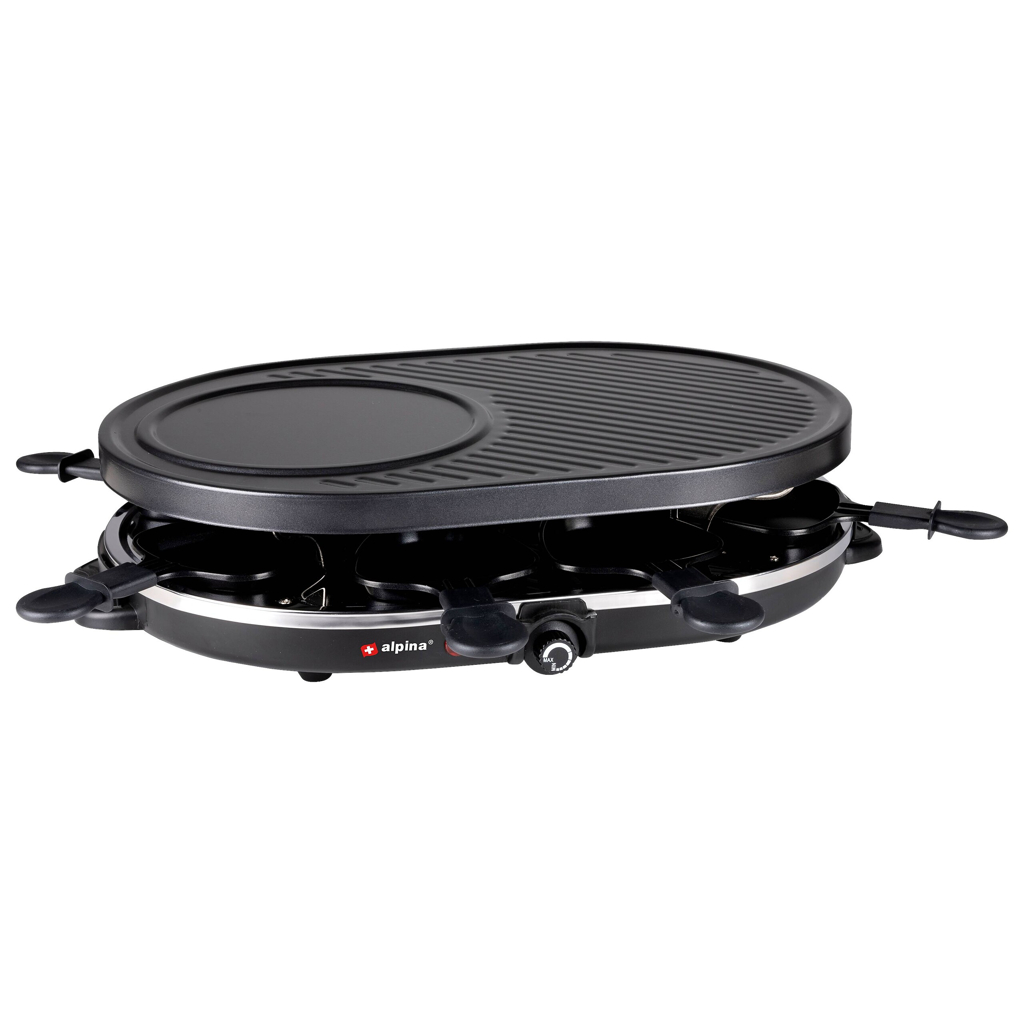 Alpina Raclette-Grill schwarz Metall B/H/L: ca. 47,5x12x32 cm