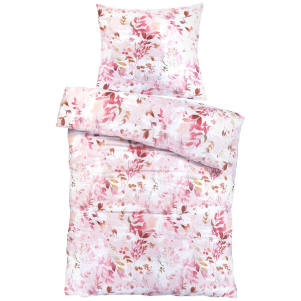 POCO Baumwoll Bettwäsche Satin rosé Baumwolle B/L: ca. 135x200 cm