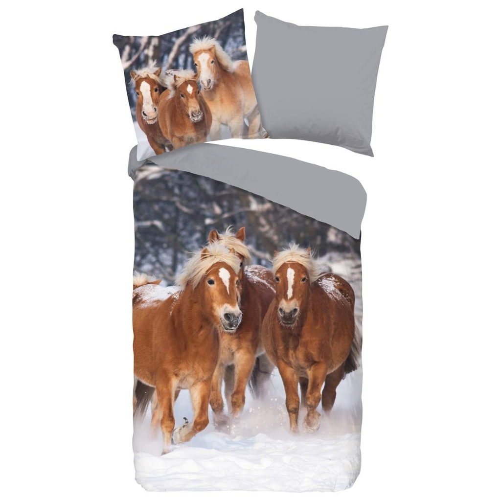 Good Morning Baumwoll Bettwäsche Happy Horses Flanell