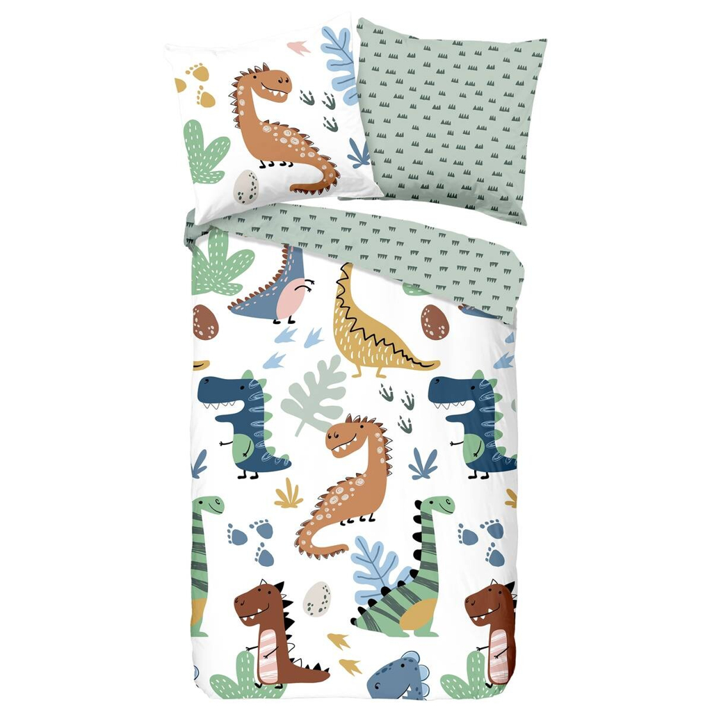 Good Morning Baumwoll Bettwäsche Dino Renforce Multi Stoff B/L: ca. 135x200 cm