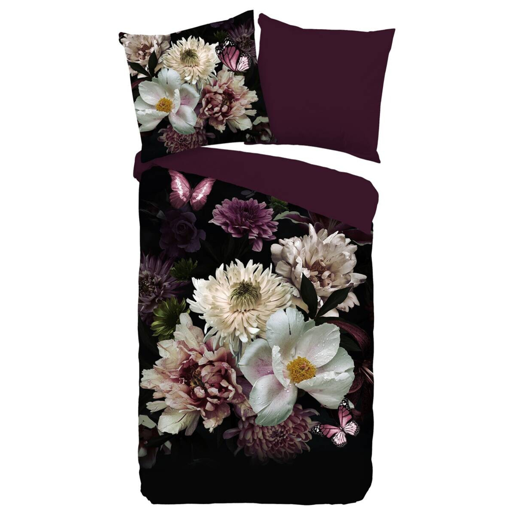 Pure Microfaser Bettwäsche Marleen bordeauxrot Polyester B/L: ca. 135x200 cm