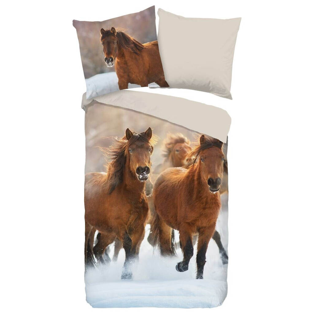 Good Morning Baumwoll Bettwäsche Ponies Flanell Multi Baumwolle B/L: ca. 135x200 cm