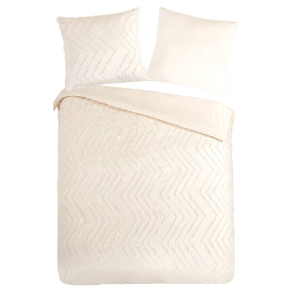 Pure Microfaser Bettwäsche Zigzag offwhite Polyester B/L: ca. 155x220 cm