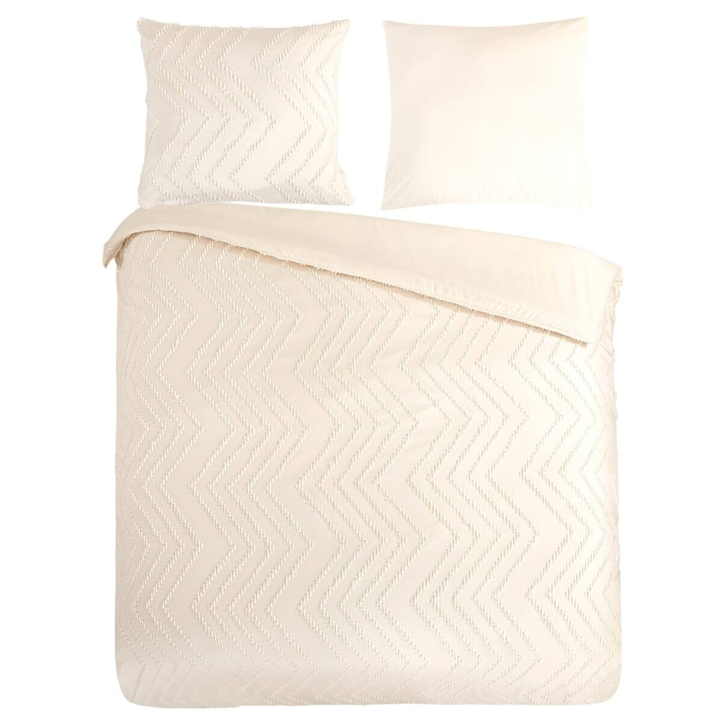 Pure Microfaser Bettwäsche Zigzag offwhite Polyester B/L: ca. 200x200 cm