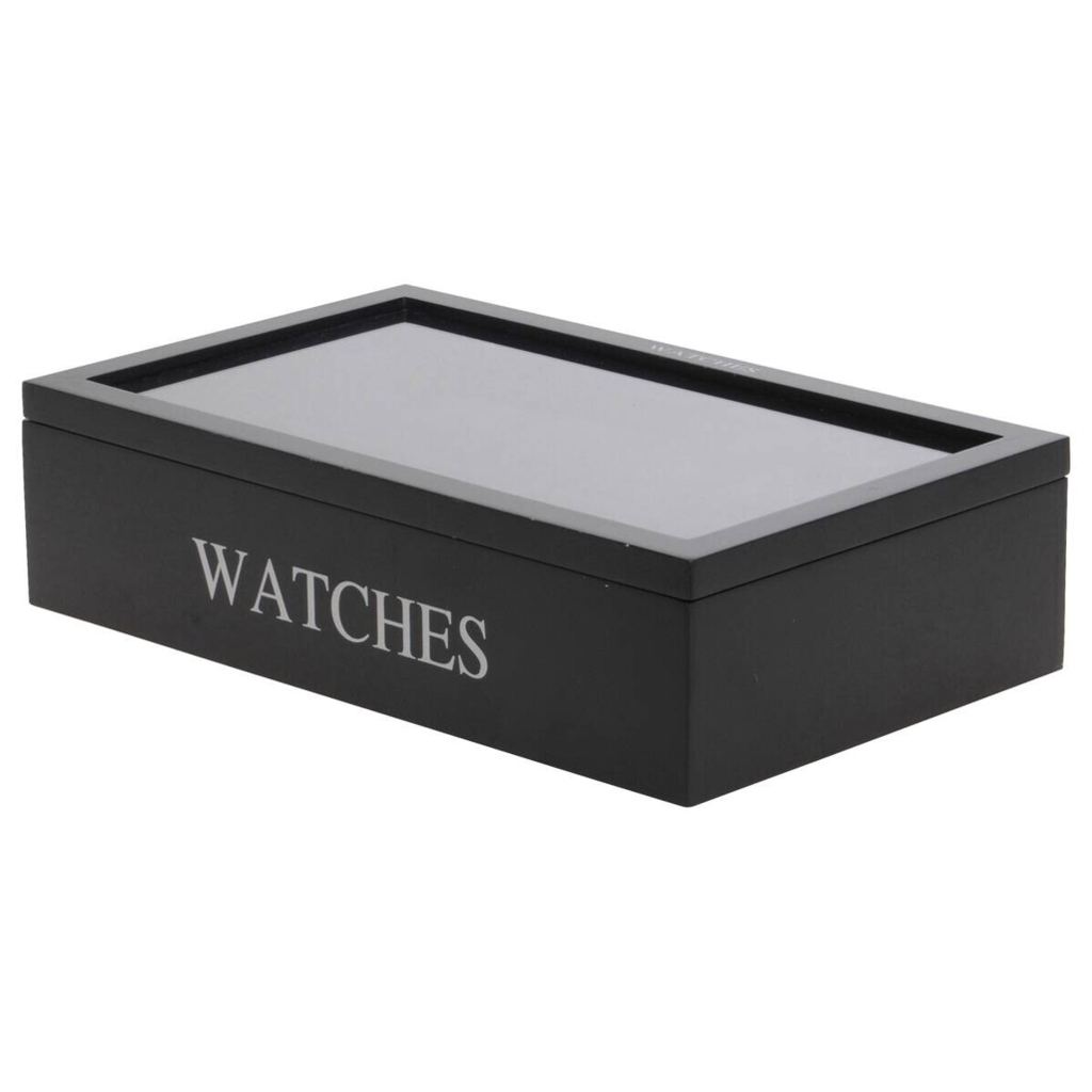 POCO Uhrenbox schwarz Holz B/H/L: ca. 34,2x20,4x8,7 cm