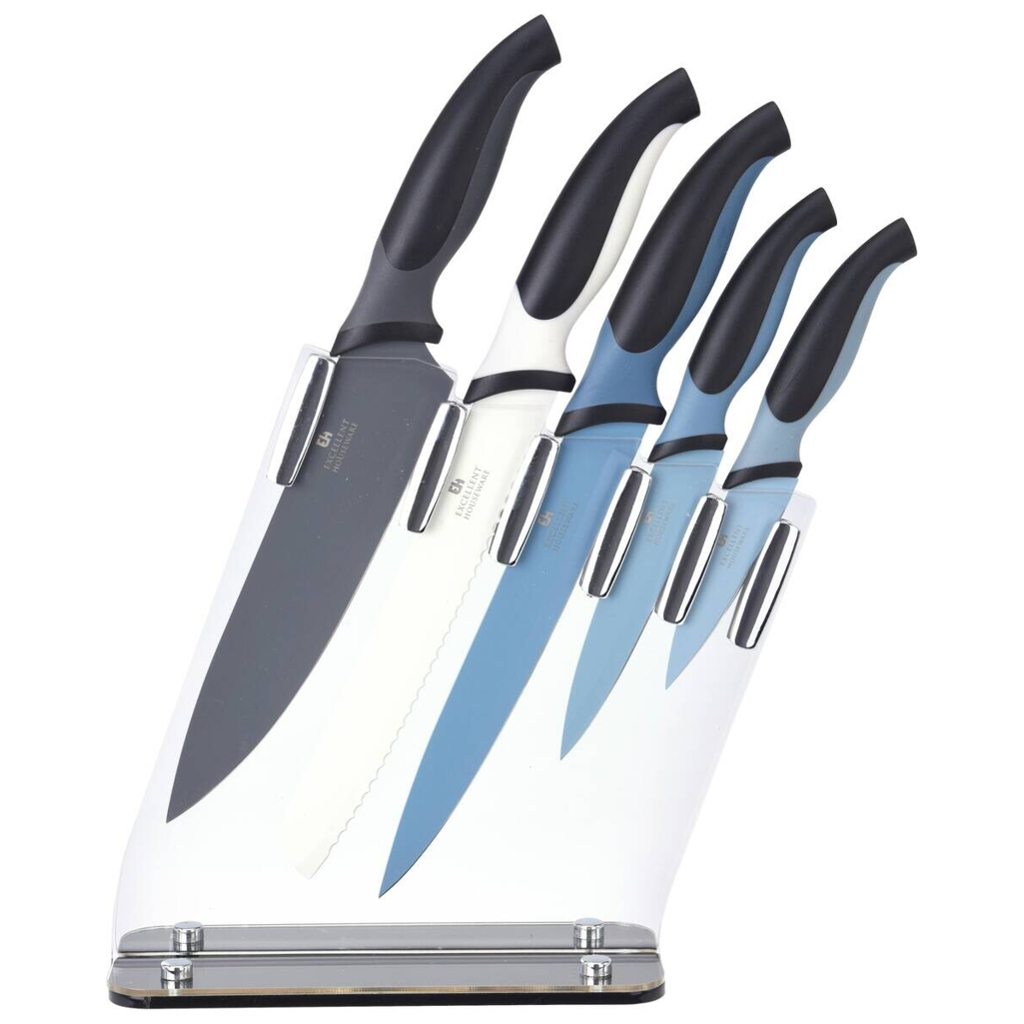 Household Blue Messerset mehrfarbig Edelstahl 5 tlg