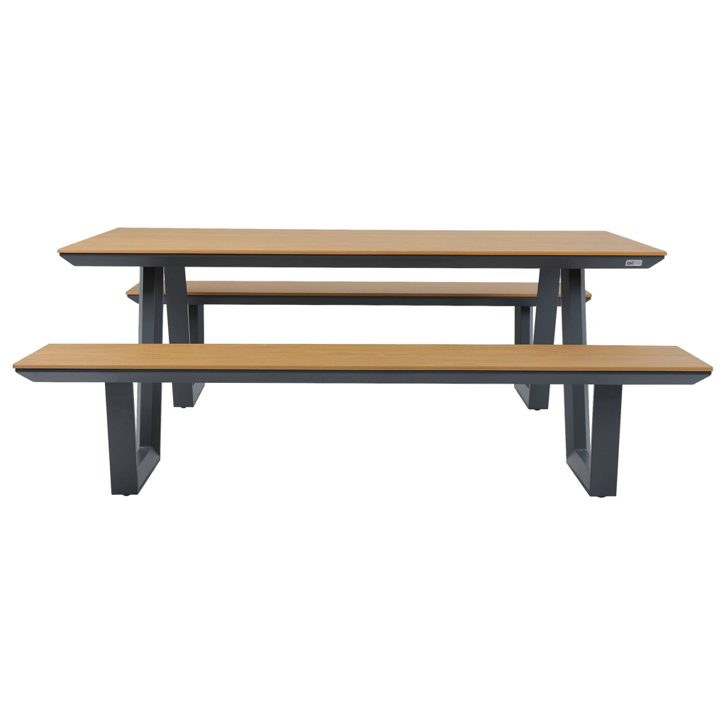 AXI Outdoor Living Picknicktisch Nori braun Metall B/H/L: ca. 190x75x200 cm