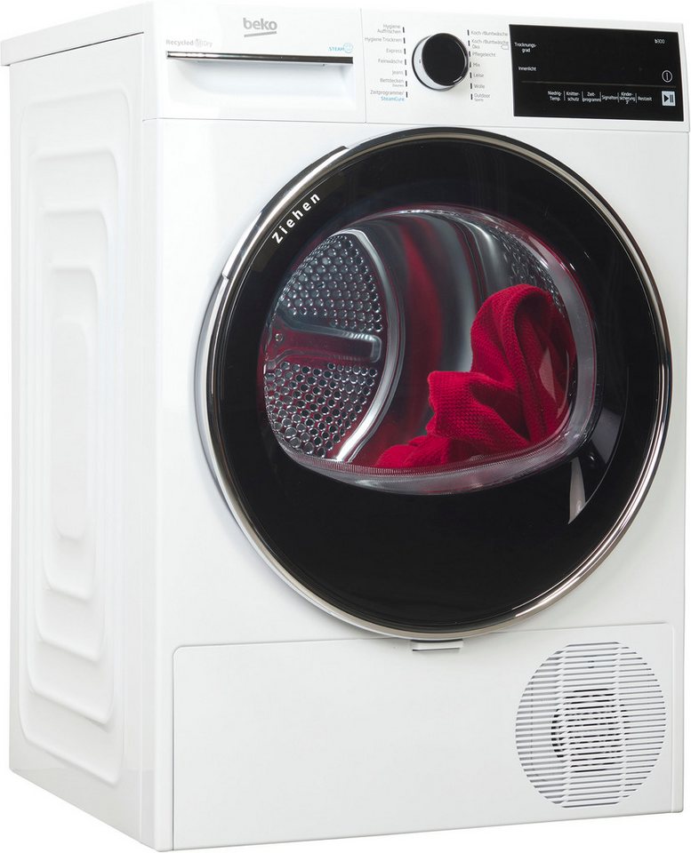 Beko B3T42240S Wärmepumpentrockner mit Innenraumbeleuchtung, 1 – 8kg, Weiß Standgerät, EEK:C