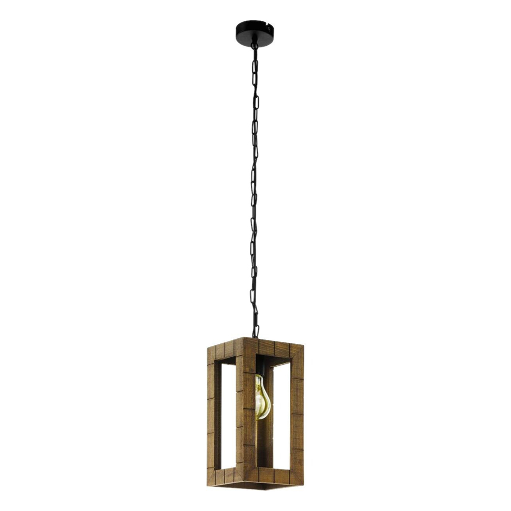 Eglo Pendelleuchte Takhira
braun schwarz Metall Holz B/H/L: ca. 17x110x17 cm E27 1 Brennstellen