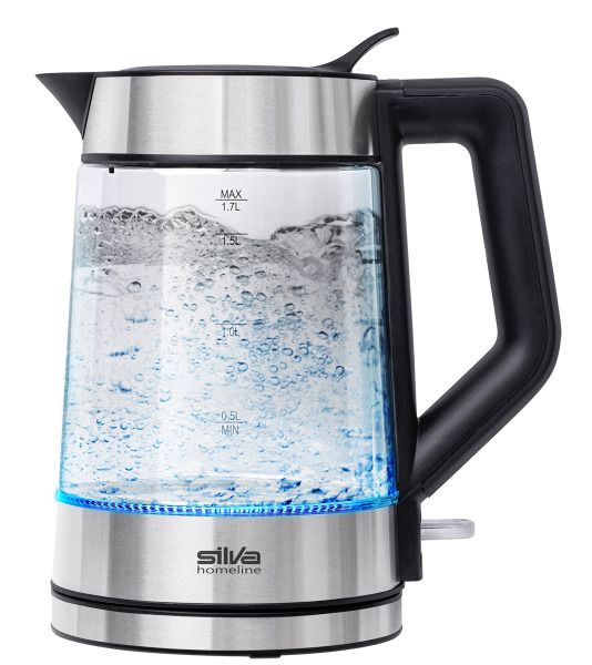 SILVA HOMELINE Wasserkocher 2200W 1.7L kabellos Glas – edelstahl
