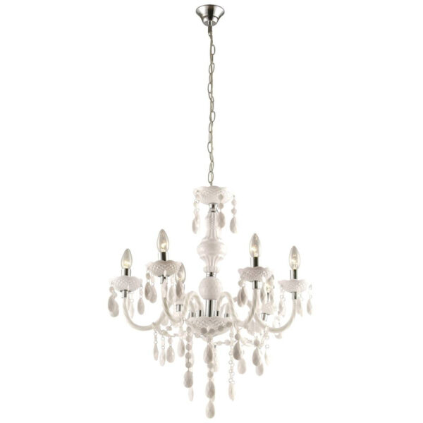 GLOBO Kronleuchter Cuimbra Acryl Metall H/D: ca. 166x67 cm E14 6 Brennstellen – verschiedene Farben
