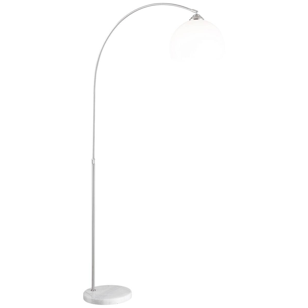 GLOBO Stehlampe
nickel matt weiß Metall Kunststoff B/H/T: ca. 30x196x92 cm E27 1 Brennstellen