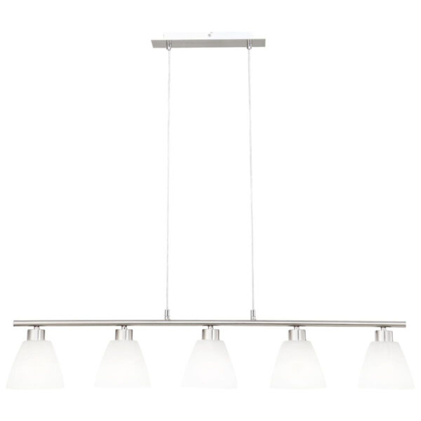 GLOBO Pendelleuchte Illimani
weiß nickel matt Glas B/H: ca. 93x120 cm E14 5 Brennstellen