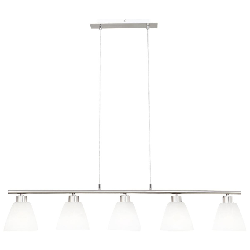 GLOBO Pendelleuchte Illimani
weiß nickel matt Glas B/H: ca. 93×120 cm E14 5 Brennstellen