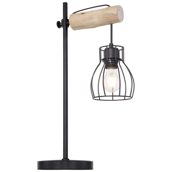 GLOBO Tischleuchte Mina
schwarz Holz Metall H/L/D: ca. 55x33x18 cm E27 1 Brennstellen