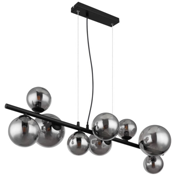 GLOBO Pendelleuchte 56133-9H Riha
schwarz Metall Rauchglas B/H/L: ca. 34,5x120x87 cm 9 Brennstellen