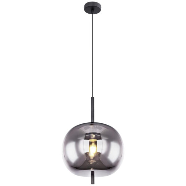 GLOBO Pendelleuchte Blacky
schwarz Metall Rauchglas H/D: ca. 120x30 cm E27 1 Brennstellen