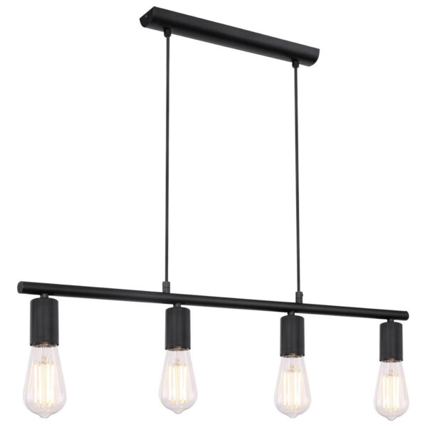 9007371389940 GLOBO Pendelleuchte MARTHA 54008-4H
schwarz Metall B/H/L: ca. 5,2x120x80 cm E27 4 Brennstellen