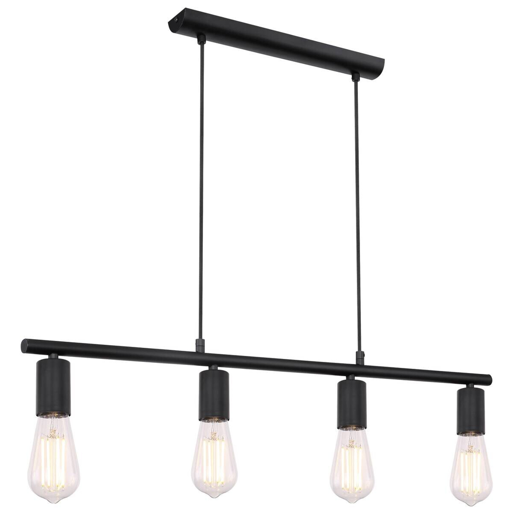 GLOBO Pendelleuchte MARTHA 54008-4H
schwarz Metall B/H/L: ca. 5,2x120x80 cm E27 4 Brennstellen