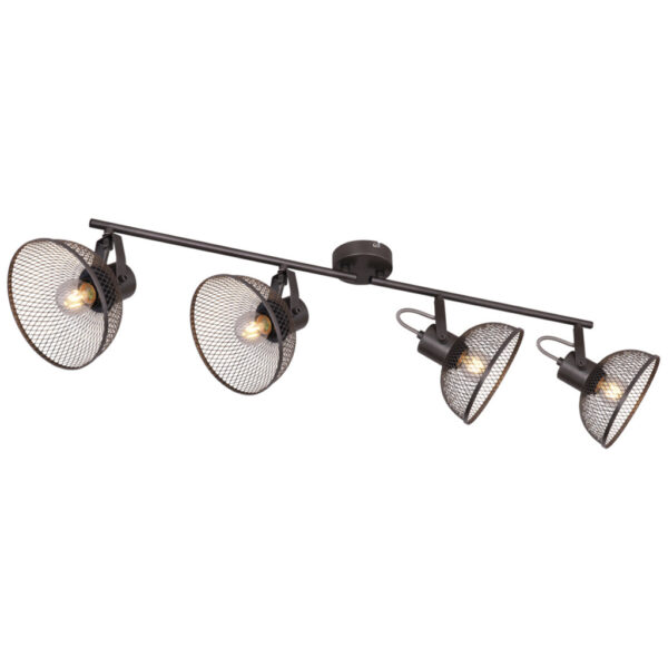 GLOBO Spotbalken Moniga Chrom dunkelgrau Metall B/H/T: ca. 93,6x20,8x16 cm E27 4 Brennstellen