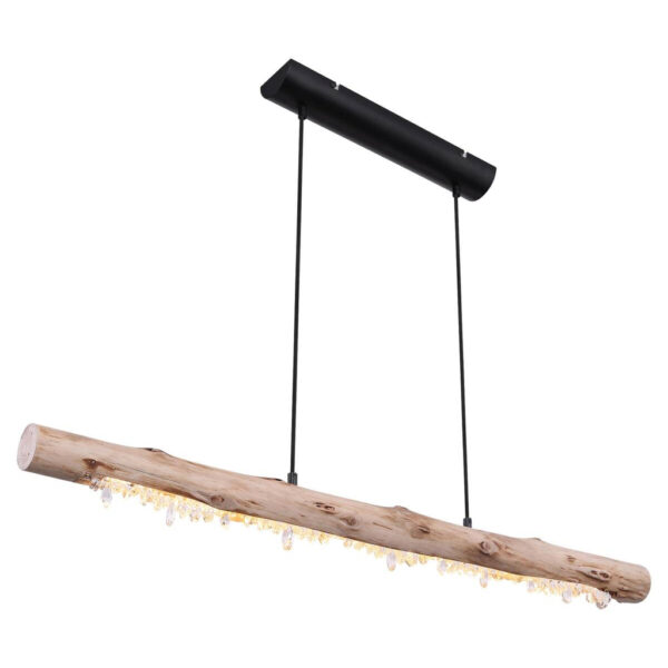 9007371392889 GLOBO Pendelleuchte FELICITAS 15354-15
natur schwarz Holz Metall B/H/T: ca. 100x150x8 cm