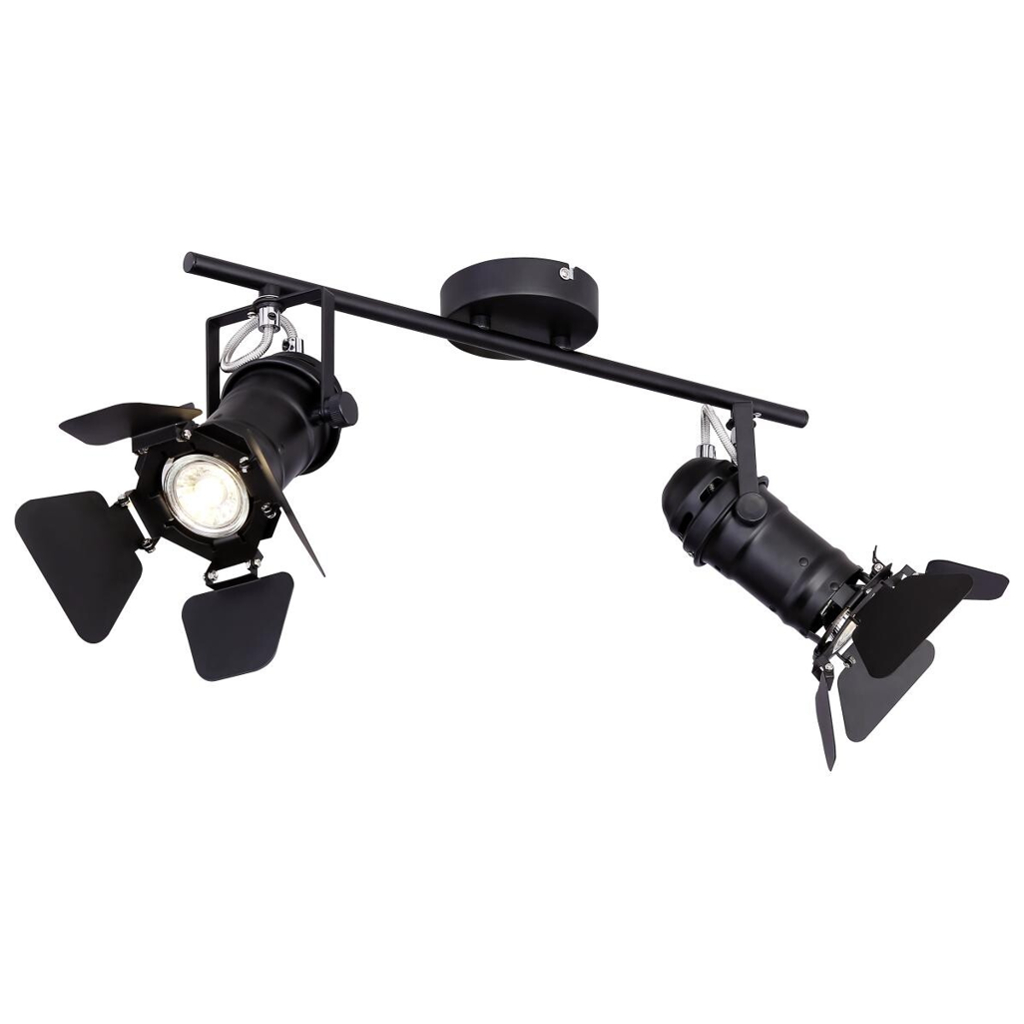 GLOBO Spot Egon schwarz Metall B/H/L: ca. 16x27x54 cm GU10 2 Brennstellen