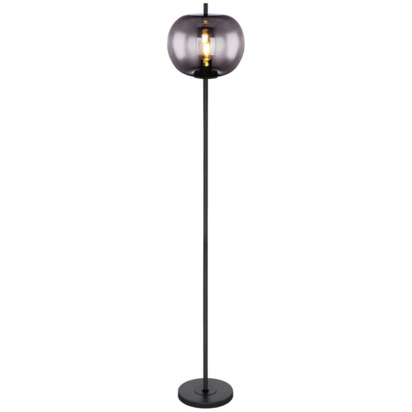 GLOBO Stehlampe Blacky
schwarz Metall Glas H/D: ca. 160x30 cm E27 1 Brennstellen