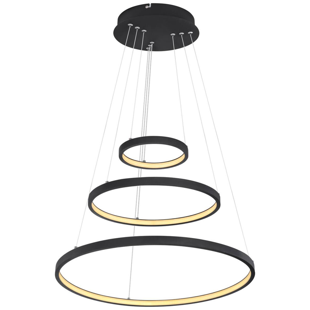 GLOBO LED-Pendelleuchte RALPH 67192-57B
schwarz Metall Kunststoff H/D: ca. 120×51 cm 1 Brennstellen
