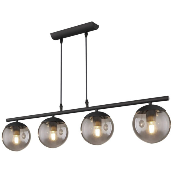 9007371409440 GLOBO Pendelleuchte Blama
schwarz Metall Glas B/H/L: ca. 15x120x90 cm E27 4 Brennstellen