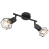 GLOBO Spotbalken 54802S-2 schwarz Metall B/H/L: ca. 8x14x22 cm E14 2 Brennstellen